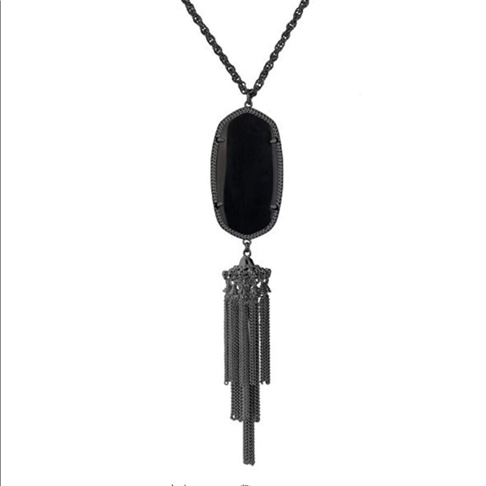 Kendra Scott Rayne Gunmetal Necklace HTF RARE